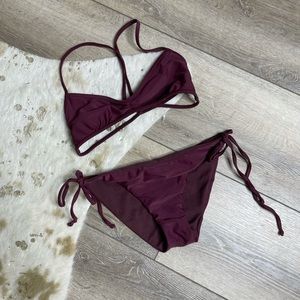 Full tilt maroon bikini set